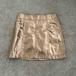 Rose gold metallic mini skirt